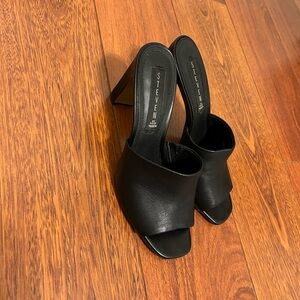 Steven by Steve Madden Black Heeled Mules